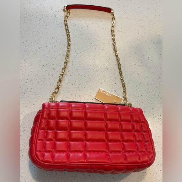 Michael Kors Red Quilted Crossbody Bag - Picture 9 of 11